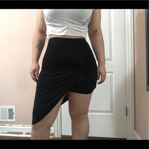 Charlotte Russe Black High Cut/Low Cut Skirt